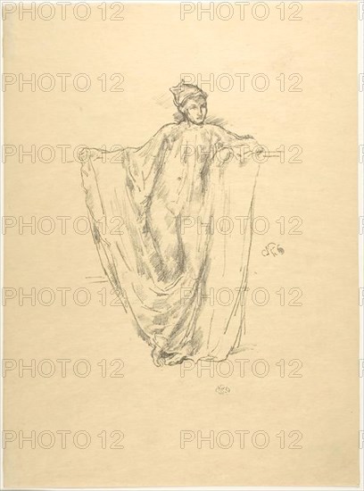 Figure Study, 1894, James McNeill Whistler, American, 1834-1903, United States, Lithograph on beige Japanese paper, 190 x 145 mm (image), 313 x 232 mm (sheet)