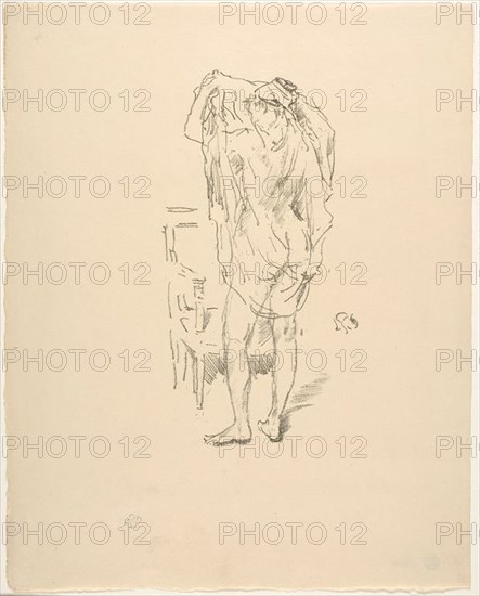 Study, 1894, James McNeill Whistler, American, 1834-1903, United States, Lithograph on cream laid paper, 185 x 100 mm (image), 285 x 228 mm (sheet)
