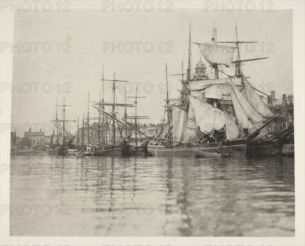 Great Yarmouth Harbour, 1887, Peter Henry Emerson, English, born Cuba, 1856–1936, England, Photoetching, pl. I from the album "Wild Life on a Tidal Water: The Adventures of a House-Boat and Her Crew" (1890), edition 270/50, 17.8 × 21.9 cm (image), 23.2 × 30 cm (paper)