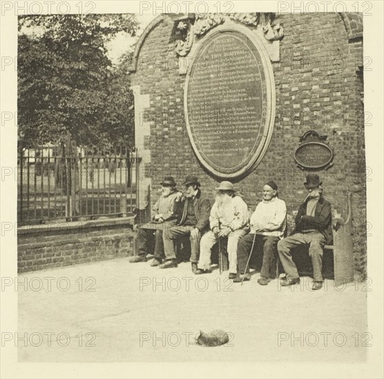 Decayed Fishermen, 1887, Peter Henry Emerson, English, born Cuba, 1856–1936, England, Photoetching, pl. XII from the album "Wild Life on a Tidal Water: The Adventures of a House-Boat and Her Crew" (1890), edition 270/500, 10.3 × 10.3 cm (image), 24.8 × 30.1 cm (paper)