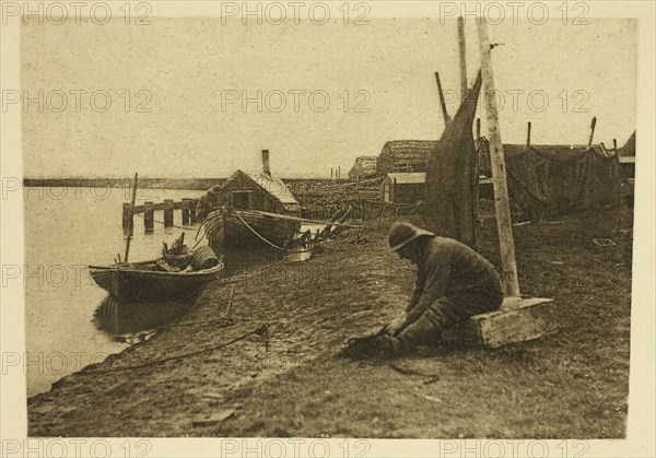 Breydon Smelters, 1887, Peter Henry Emerson, English, born Cuba, 1856–1936, England, Photoetching, pl. XXII from the album "Wild Life on a Tidal Water: The Adventures of a House-Boat and Her Crew" (1890), edition 270/500, 8.8 × 12.6 cm (image), 24.5 × 30 cm (paper)