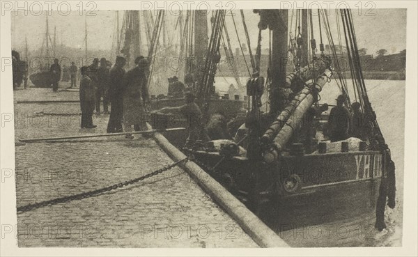 The First of the Herring, 1887, Peter Henry Emerson, English, born Cuba, 1856–1936, England, Photoetching, pl. XXVII from the album "Wild Life on a Tidal Water: The Adventures of a House-Boat and Her Crew" (1890), edition 270/500, 9 × 14.8 cm (image), 25 × 30 cm (paper)