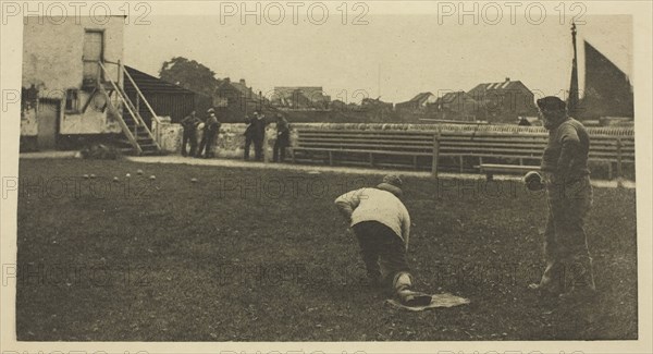 The Bowling Green, 1887, Peter Henry Emerson, English, born Cuba, 1856–1936, England, Photoetching, pl. IX from the album "Wild Life on a Tidal Water: The Adventures of a House-Boat and Her Crew" (1890), edition 270/50, 9.1 × 17.2 cm (image), 24.7 × 30 cm (paper)