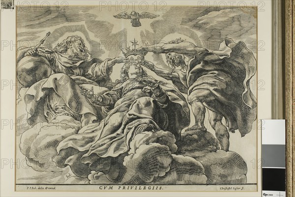 The Coronation of the Virgin, c. 1635, Christoffel Jegher (Flemish, 1596-1652/53), after Peter Paul Rubens (Flemish, 1577-1640), Flemish Brabant, Woodcut on cream laid paper, 330 × 430 mm