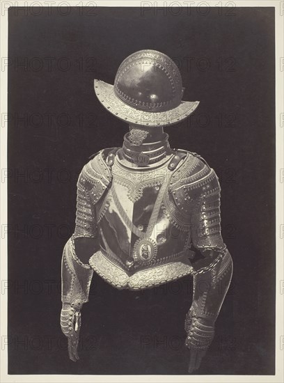 Musket-Proof Half Armor of King Philip III (Media Armadura a Prueba de Mosquete del Rey Felipe III), c. 1868, Juan (Jean) Laurent, French, active in Spain, 1816–1886, France, Albumen print, 34.6 × 25.1 cm (image/paper), 49 × 38 cm (mount)