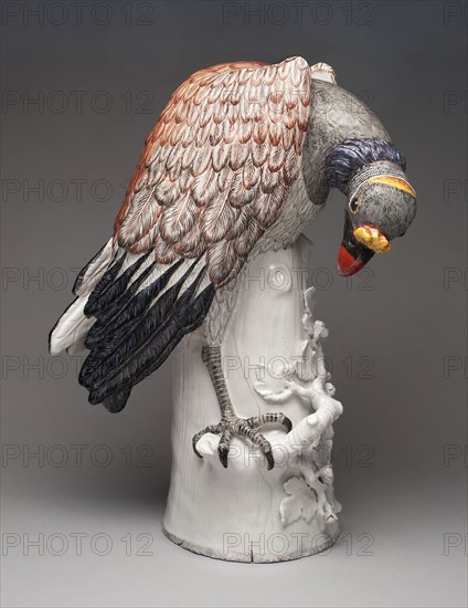 King Vulture, 1734, Meissen Porcelain Manufactory, Germany, founded 1710, Modeled by Johann Joachim Kändler, German, 1706-1775, Germany, Hard-paste porcelain, polychrome enamels, 58 × 43 cm (22.8 × 16.9 in.)