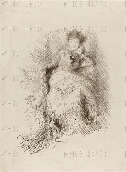 Study, 1878, James McNeill Whistler, American, 1834-1903, United States, Lithograph, with scraping, in brown on cream wove paper, 270 x 205 mm (image), 361 x 267 mm (sheet)