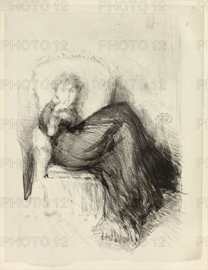 Study: Maud Seated, 1878, James McNeill Whistler, American, 1834-1903, United States, Lithotint with scraping and roulette in black ink on ivory wove proofing paper, 265 x 183 mm (image), 293 x 224 mm (sheet)