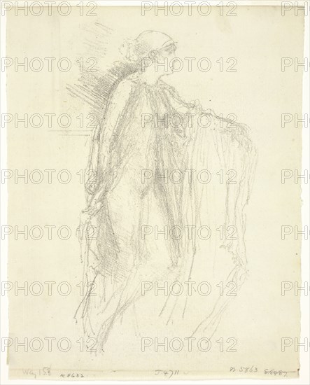 The Cap, 1893, printed posthumously, James McNeill Whistler, American, 1834-1903, United States, Lithograph, in black ink, on greenish ivory laid paper, 207 x 130 mm (image), 231 x 185 mm (sheet)