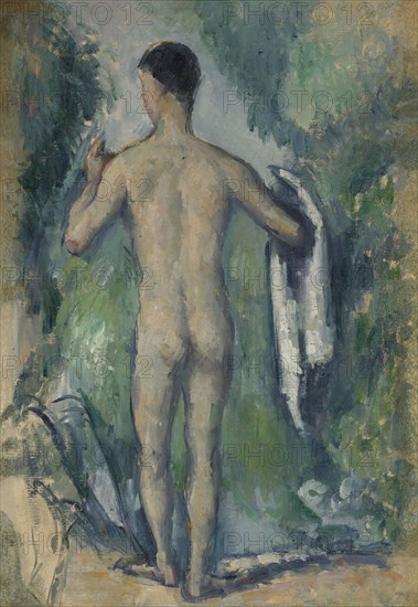 Standing Bather, Seen from the Back, 1879/82, Paul Cézanne, French, 1839–1906, Oil on canvas, 31.7 × 21.6 cm (12 1/2 × 8 1/2 in.)