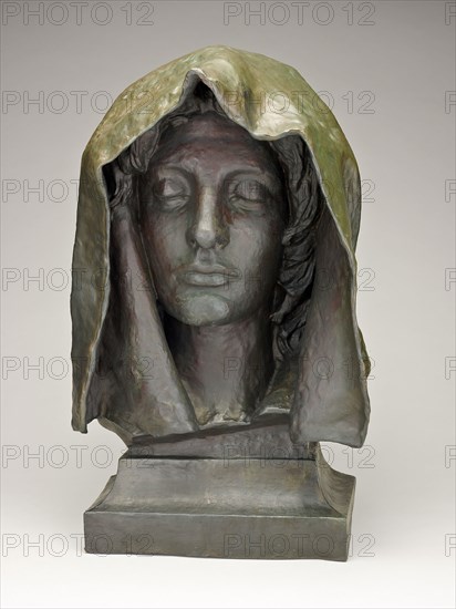 Bust from the Adams Memorial, Modeled 1892–93, cast 1912, Augustus Saint-Gaudens, American, born Ireland, 1848–1907, United States, Bronze, 51.4 × 30.5 × 26.7 (20 1/4 × 12 × 10 1/2 in.)