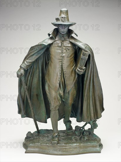 The Puritan, Modeled 1883–86, cast after 1899, Augustus Saint-Gaudens, American, born Ireland, 1848–1907, United States, Bronze, 77.5 × 50.8 × 33 cm (30 1/2 × 20 × 13 in.)