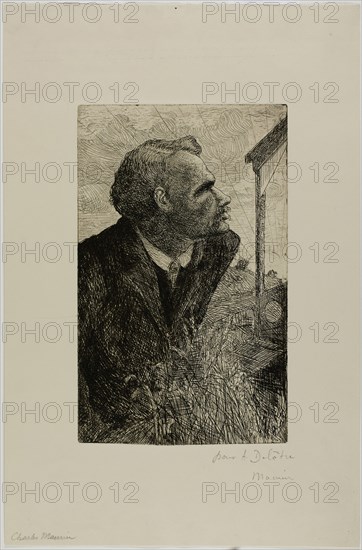 Portrait of François Claudius Ravachol, c. 1892–94, Charles Maurin, French, 1856-1914, France, Etching on cream wove paper, 220 × 137 mm (image/plate), 351 × 230 mm (sheet)