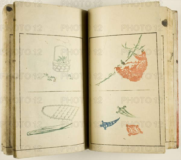 Keisai soga (Sketches of Keisai), one vol. of 5, 19th century, Kitao Masayoshi (Kuwagata Keisai), Japanese, 1764–1824, Japan, Book, woodblock printed, 22.5 x 15.5 cm (8 7/8 x 6 1/8 in.) (closed), 22.5 x 28.3 cm (8 7/8 x 11 1/8 in.) (opened)