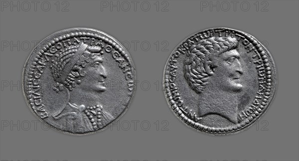 Tetradrachm (Coin) Portraying Queen Cleopatra VII, 37/33 BC, issued by Mark Antony, Greco-Roman, minted in Eastern Mediterranean (possibly Antioch, Syria), Syria, Silver, Diam. 2.6 cm (1 1/16 in.), 15.22 g