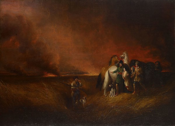 The Prairie on Fire, 1827, Alvan Fisher, American, 1792–1863, United States, Oil on canvas, 61 × 83.8 cm (24 × 33 in.)