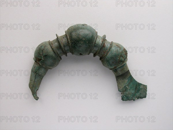 Bow Fibula (Brooch), Geometric Period (800–700 BC), Greek, Thessaly, Greece, Bronze, 6.6 × 10.7 × 2.6 cm (2 5/8 × 4 1/4 × 1 in.)