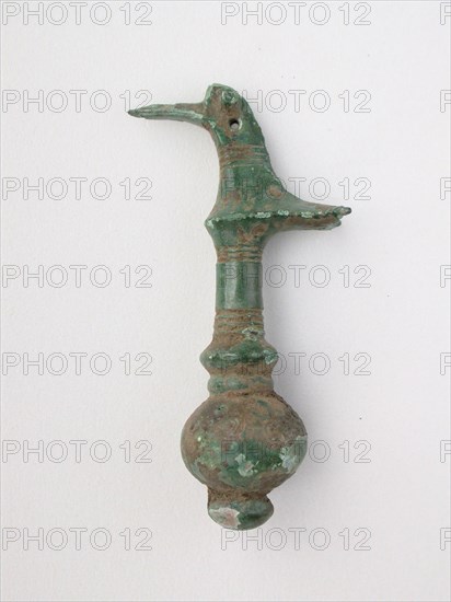 Bird on a Knob, Geometric Period (800–600 BC), Greek, Thessaly, Greece, Bronze, 6.8 × 3.4 × 1.9 cm (2 5/8 × 1 3/8 × 3/4 in.)
