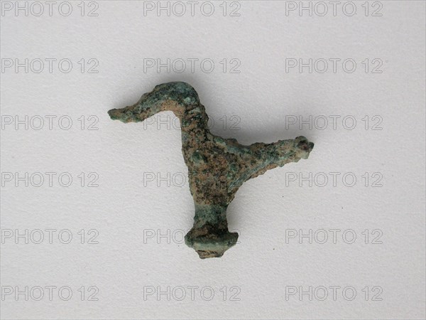 Bird Fragment, Geometric Period (800–600 BC), Greek, Thessaly, Greece, Bronze, 2.8 × 3.2 × 1.1 cm (1 1/8 × 1 1/4 × 1/2 in.)
