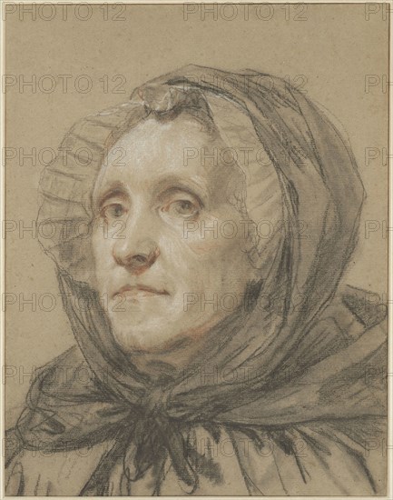 Portrait of the Artist’s Mother, 1775, Jean-Baptiste Greuze, French, 1725-1805, France, Black, red, and white chalk with stumping on brownish-gray laid paper, laid down on a ivory laid card, 377 × 293 mm, Still Life with a Copper Pot and Ladle, October 10, 1879, François Bonvin, French, 1817-1887, France, Black and red chalk with traces of incising on tan laid paper, laid down on tan wove paper, 148 × 202 mm