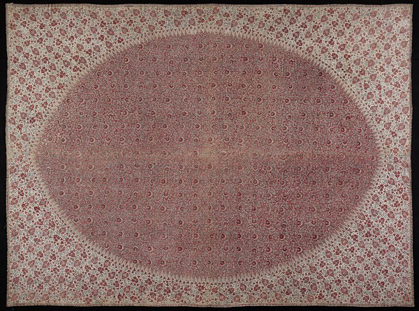 Ceremonial Skirt Cloth (dodot), 17th century, India, Coromandel Coast, India, Two panels joined: cotton, plain weave, hand-drawn mordant and resist-dyed, 346.4 x 239.1 cm (136 3/8 x 94 1/8 in.)