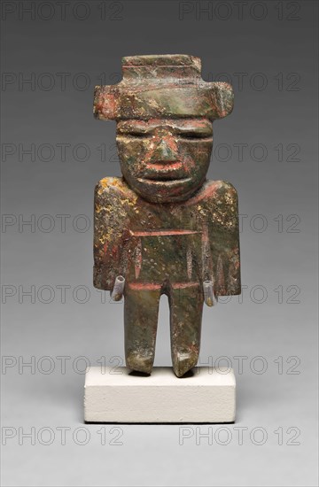 Figurine, c. A.D. 400, Teotihuacan, Teotihuacan, Mexico, Teotihuacán, Greenstone, 5.4 × 2.5 × 1.3 cm (2 1/8 × 1 × 1/2 in.)