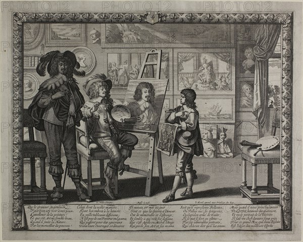 The Noble Painter, 1642, Abraham Bosse, French, 1602-1676, France, Engraving, with etching, on ivory laid paper, 252 × 323 mm (image, with te×t/plate), 271 × 340 mm (sheet)