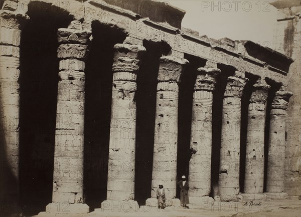 Temple, Egypt, c. 1870s, Antonio Beato, Italian, c. 1825–c. 1906, Italy, Albumen print, 25.7 x 36 cm (image/paper), 40.8 x 47.7 cm (mount)