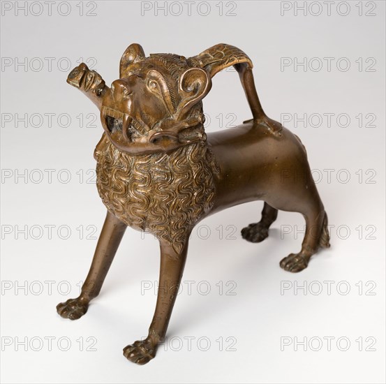 Aquamanile in the Form of a Lion, c. 1350, Follower of Johannes Apengeter, (German, active about 1325-50), Germany, Copper alloy, 25.5 × 28.8 × 11.8 cm (10 1/16 × 11 1/4 × 4 3/4 in.)