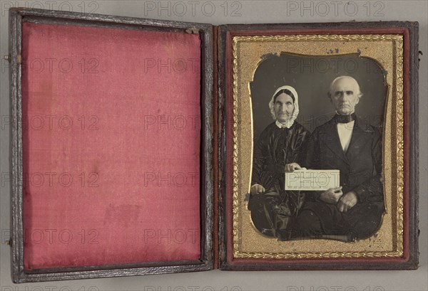 Untitled (Married Couple), 1852, probably American, 19th century, United States, Daguerreotype, 10.8 x 8.3 cm (plate), 11.9 x 9.6 x 1.4 cm (case), Untitled (Portrait of a Young Woman in a Dark Silk Dress), 1839/60, Probably American, 19th century, United States, Daguerreotype, 14 x 11.4 cm (plate), 15.3 x 12 x 1.7 cm (case), Untitled (Four Family Portraits), 1853/70, probably American, 19th century, United States, Ambrotype and tintypes (3), 10.8 x 8.3 cm (each plate), 12 x 9.8 x 3.7 cm (case)