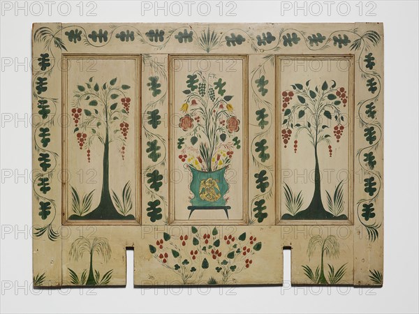 Fireboard, c. 1820, Possibly Stimp (active c. 1820), From the John Moseley House, Southbury, Connecticut, United States, Oil on pine panel, 87.6 × 116.2 cm (34 1/4 × 45 3/4 in.)