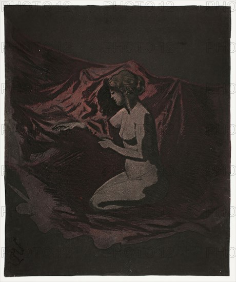 Embers Glow, 1890–97, Theodore Roussel, French, worked in England, 1847-1926, England, Color etching and aquatint on ivory Japanese paper, 249 × 208 mm (image/sheet, trimmed within plate mark)
