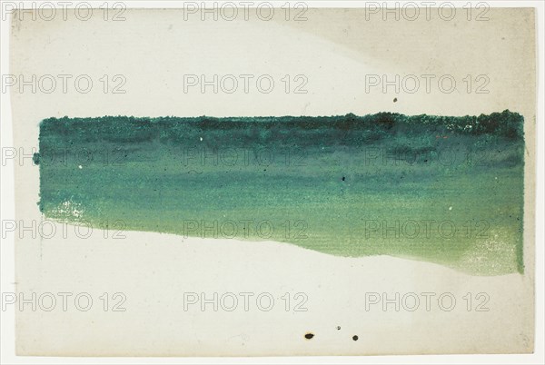 The Sea at Bognor, 1895, Theodore Roussel, French, worked in England, 1847-1926, France, Monotype in two tones of greenish-blue ink on ivory laid paper, 46 × 140 mm (image), 100 × 150 mm (sheet, plate mark only partially visible)