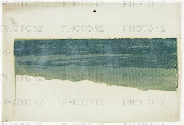 The Sea at Bognor, 1895, Theodore Roussel, French, worked in England, 1847-1926, France, Monotype in two tones of blue gray ink on ivory laid paper, 44 × 140 mm (image), 103 × 155 mm (sheet, plate mark only partially visible)