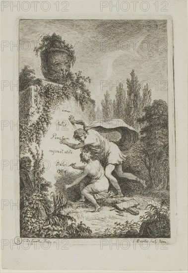 Plate from, Nella Venuta, 1764, Franz Edmund Weirotter (Austrian, 1730–1771), after Etienne de Lavallée-Poussin (French, 1735–1802), France, Etching in black on ivory laid paper, 132 × 91 mm (image), 139 × 98 mm (plate), 164 × 114 mm (sheet)