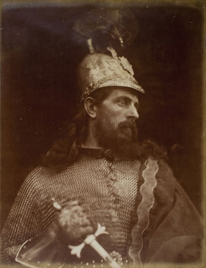 King Arthur, 1874, Julia Margaret Cameron, English, 1815–1879, England, Albumen print, 36.3 × 28.1 cm (image/paper), 44 × 33.2 cm (mount)