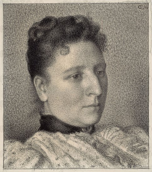 Portrait of Anna Boch, 1894, Georges Lemmen, Belgian, 1865-1916, Belgium, Conté crayon on off-white laid paper, 340 × 298 mm