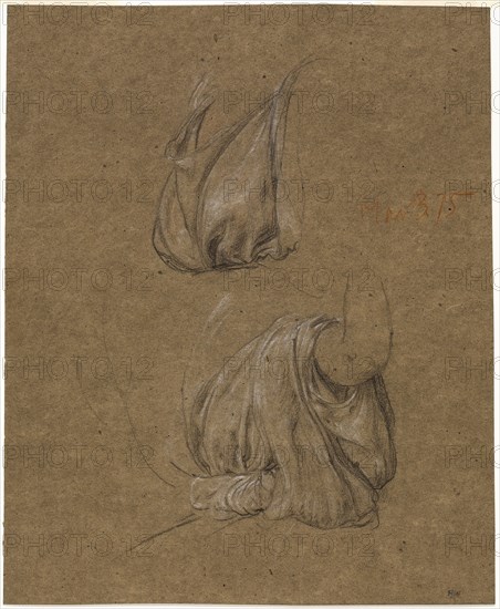 Study for Festival, c. 1875, Sir Edward John Poynter, English, 1836-1919, England, Black and white chalks, with traces of red chalk on brown wove paper, hinged to cream wove paper, 322 × 264 mm (primary support), 472 × 326 mm (secondary support)