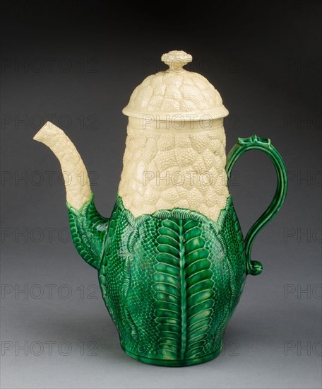 Coffee Pot, 1765/80, Staffordshire, England, Staffordshire, Lead-glazed earthenware (creamware), 24.8 x 21 x 11.4 cm (9 3/4 x 8 1/4 x 4 1/2 in.)