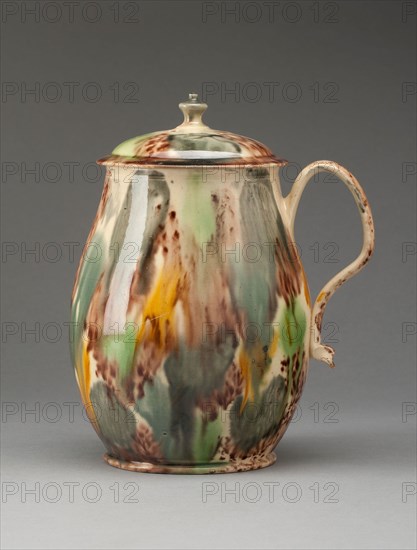 Tankard, 1760/70, Staffordshire, England, Staffordshire, Lead-glazed earthenware (creamware), 18.7 x 14.9 x 12.1 cm (7 3/8 x 5 7/8 x 4 3/4 in.)