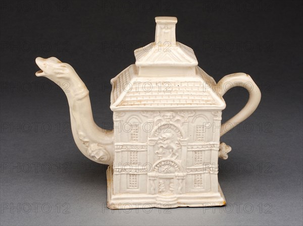 Teapot, c. 1750, Staffordshire, England, Staffordshire, Salt-glazed stoneware, 13 x 15.9 x 7.3 cm (5 1/8 x 6 1/4 x 2 7/8 in.)