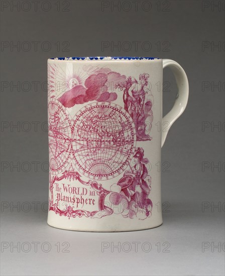 Tankard, c. 1780, Possibly Bristol, Bristol, Tin-glazed earthenware (pearlware), puce transfer-printed, 14.9 × 10.8 × 15.2 cm (5 7/8 × 4 1/4 × 6 in.)