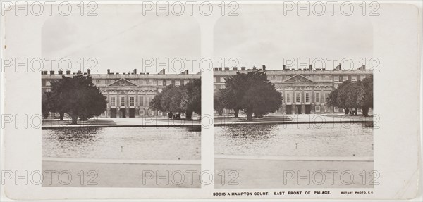 Hampton Court, East Front of Palace, 1860s, Hampton Court, Albumen print, stereo, 7.9 x 7.7 cm (image), 8.8 x 17.6 cm (card)