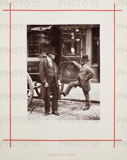Cast-Iron Billy, 1877, John Thomson, Scottish, 1837–1921, Scotland, Woodburytype, from the album "Street Life in London