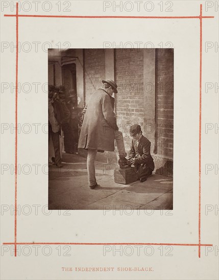 The Independent Shoe-Black, 1877, John Thomson, Scottish, 1837–1921, Scotland, Woodburytype, from the album "Street Life in London