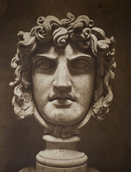 Mask of Medusa (Masque de Méduse), 1862, Adolphe Braun, French, 1811–1877, France, Albumen print, 47.4 × 36.3 cm (image/paper), 61.4 × 48.1 cm (mount)