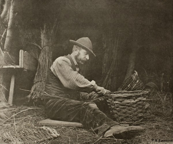 The Basket-Maker, 1888, Peter Henry Emerson, English, born Cuba, 1856–1936, England, Photogravure, plate XV from "Pictures of East Anglian Life