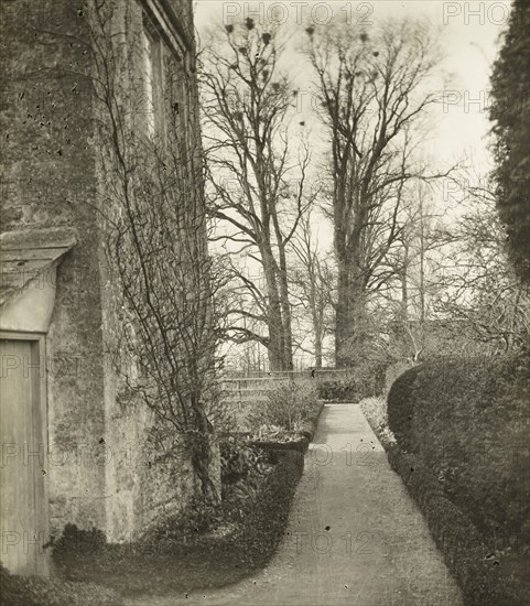 Kelmscott Manor: In the Garden, 1896, Frederick H. Evans, English, 1853–1943, England, Lantern slide, 8.2 × 8.2 cm