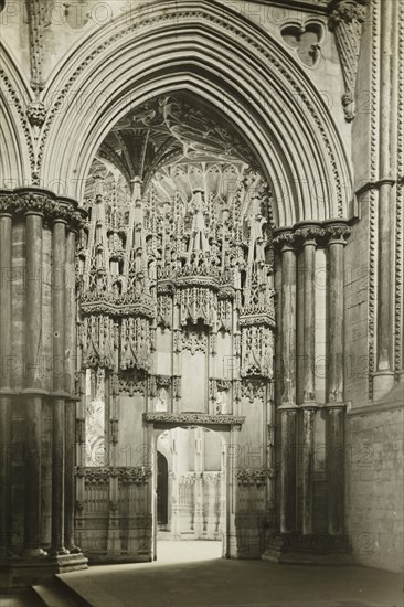 Ely Cathedral: Bishop Alcock’s Chapel from Reho-Choir, 1891, Frederick H. Evans, English, 1853–1943, England, Lantern slide, 8.2 × 8.2 cm