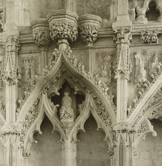 Ely Cathedral: Lady Chapel, details, c. 1891, Frederick H. Evans, English, 1853–1943, England, Lantern slide, 8.2 × 8.2 cm